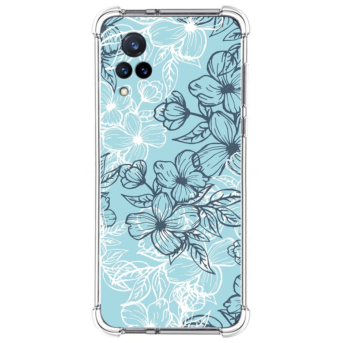 Funda Silicona Antigolpes para Vivo V21 5G diseño Flores 03 Dibujos