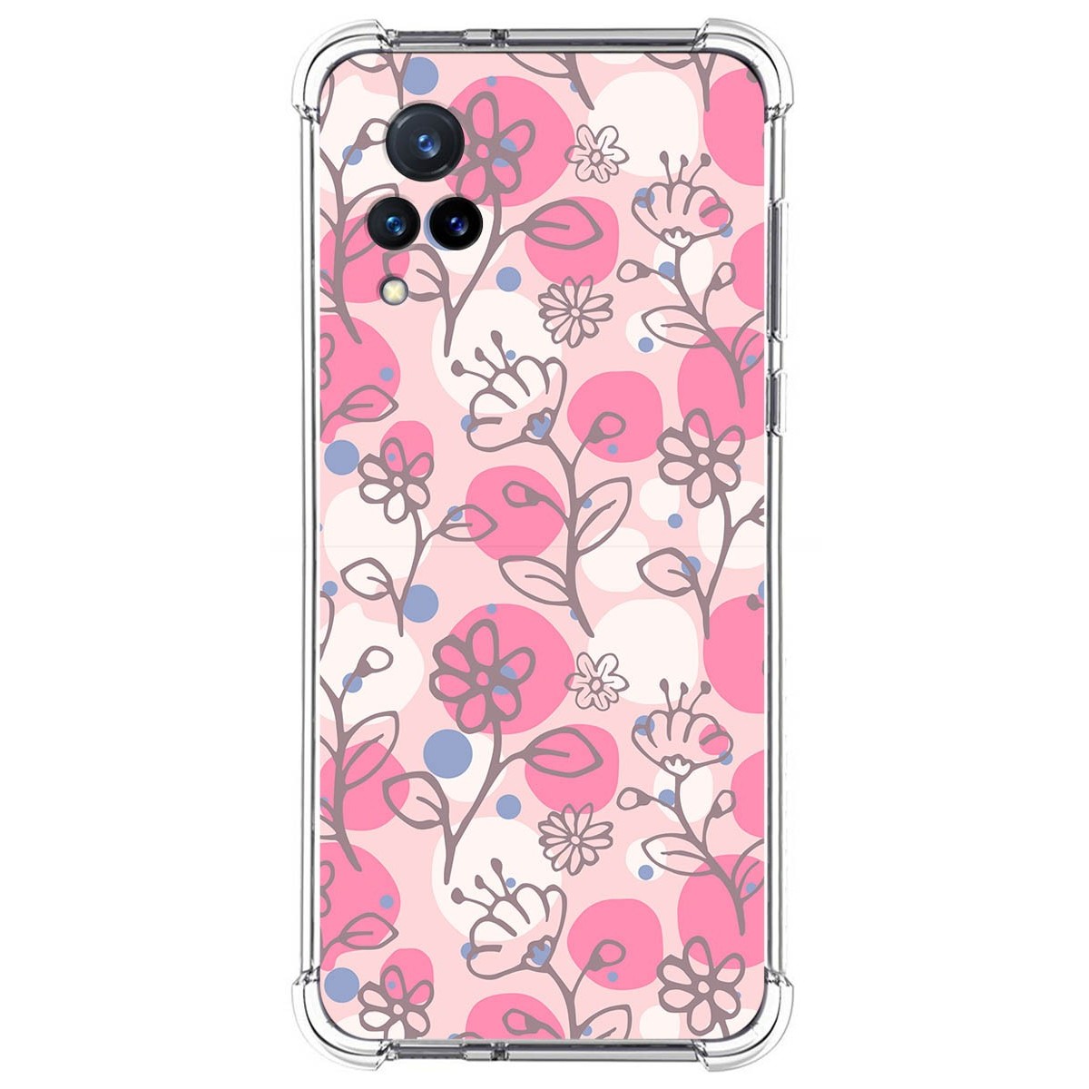 Funda Silicona Antigolpes para Vivo V21 5G diseño Flores 07 Dibujos