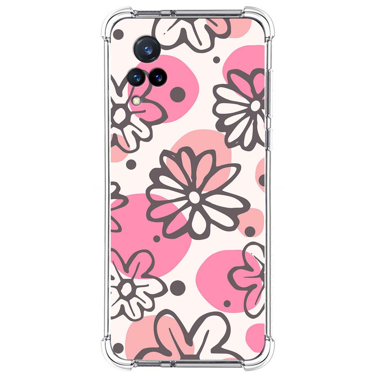 Funda Silicona Antigolpes para Vivo V21 5G diseño Flores 09 Dibujos