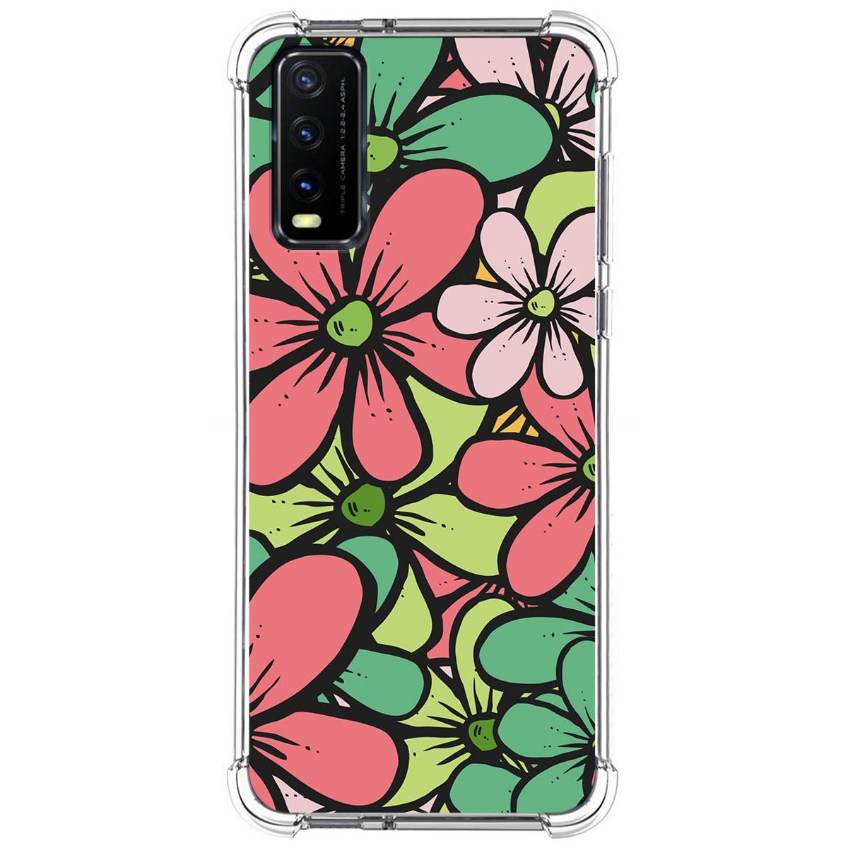 Funda Silicona Antigolpes para Vivo Y20s / Y11s diseño Flores 02 Dibujos