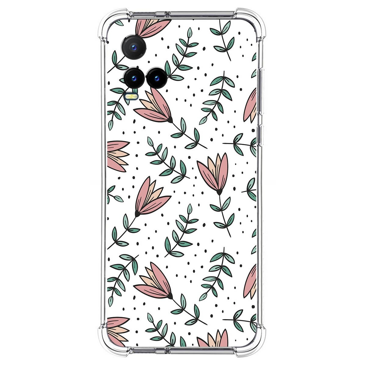 Funda Silicona Antigolpes para Vivo Y21 / Y21s / Y33s diseño Flores 01 Dibujos