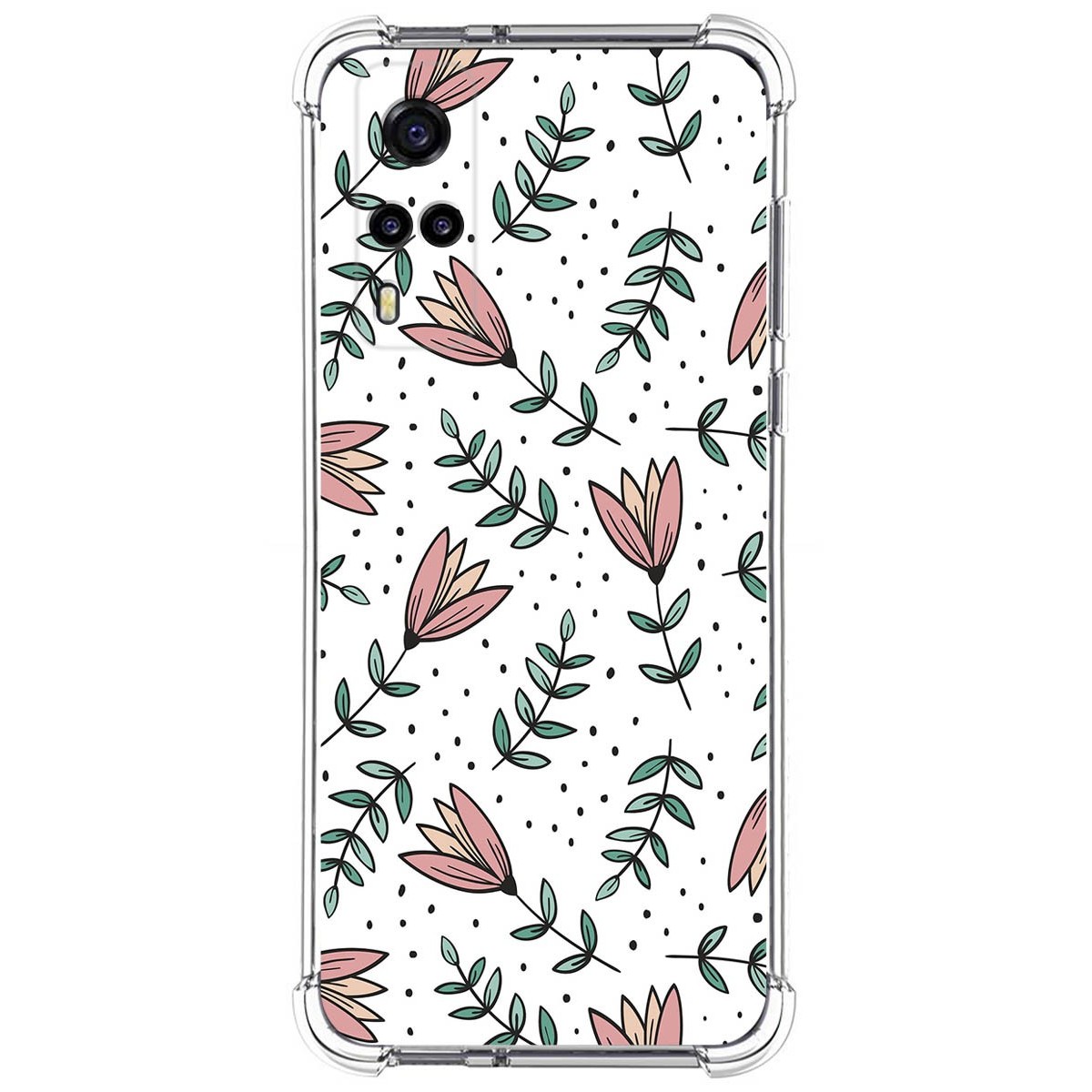 Funda Silicona Antigolpes para Vivo Y52 5G / Y72 5G diseño Flores 01 Dibujos