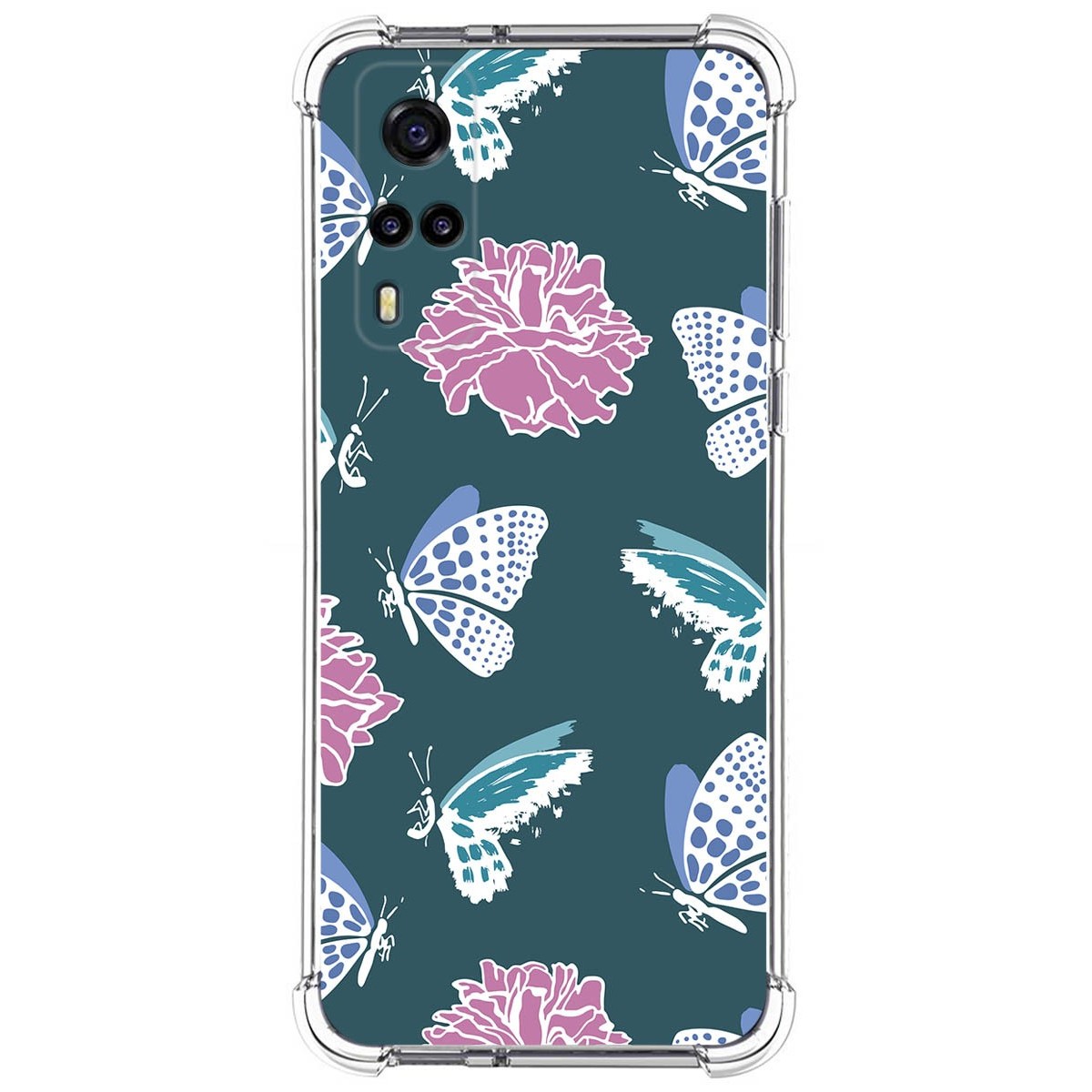 Funda Silicona Antigolpes para Vivo Y52 5G / Y72 5G diseño Flores 10 Dibujos