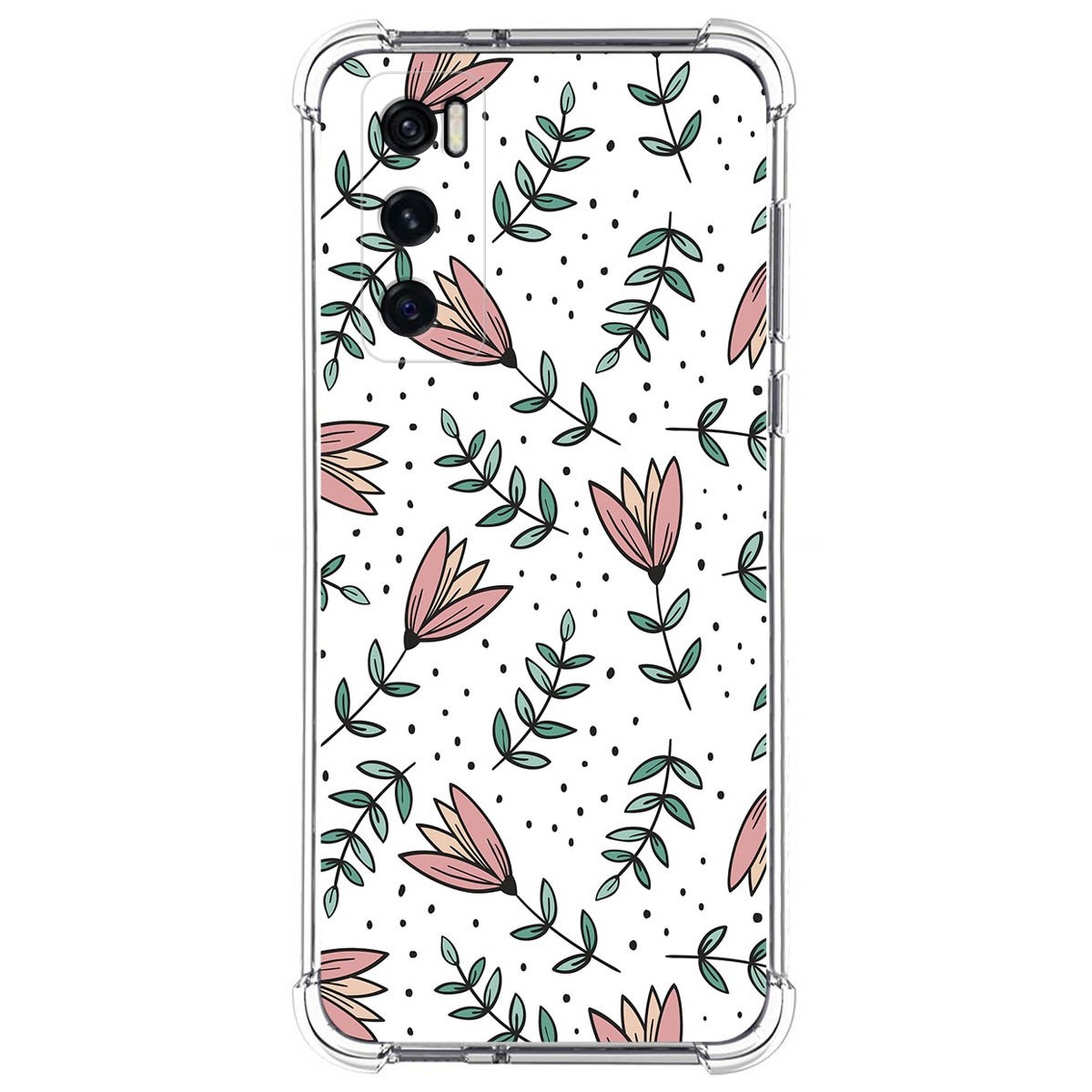 Funda Silicona Antigolpes para Vivo Y70 diseño Flores 01 Dibujos