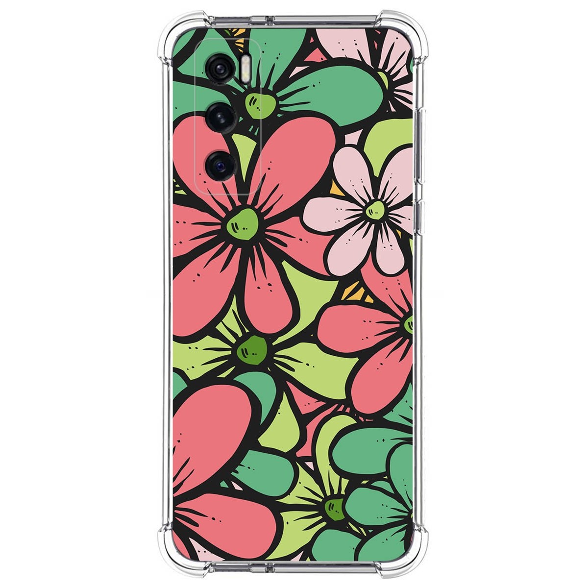 Funda Silicona Antigolpes para Vivo Y70 diseño Flores 02 Dibujos