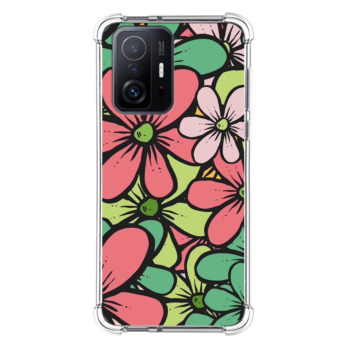 Funda Silicona Antigolpes para Xiaomi 11T 5G / 11T Pro 5G diseño Flores 02 Dibujos