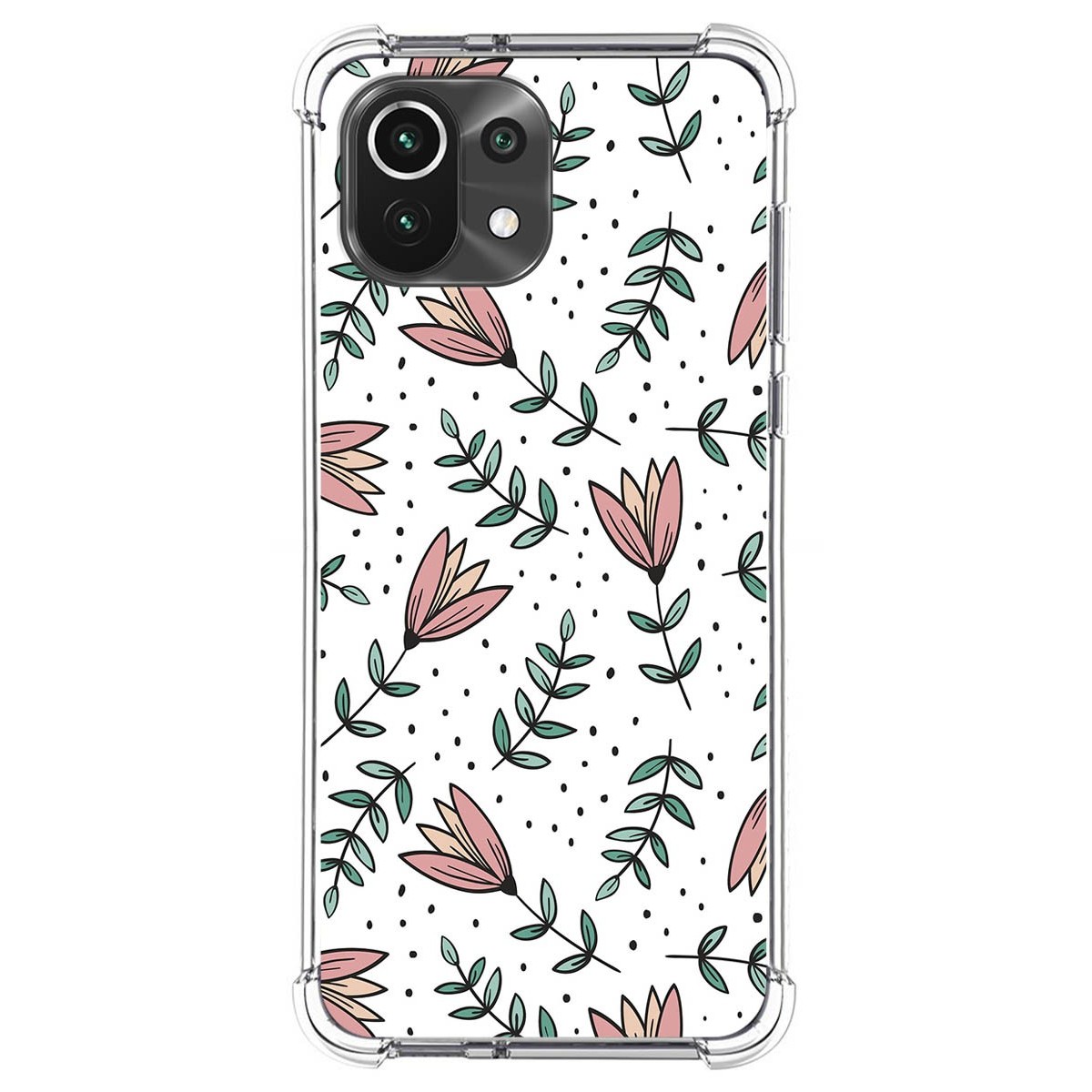 Funda Silicona Antigolpes para Xiaomi Mi 11 Lite 4G / 5G / 5G NE diseño Flores 01 Dibujos