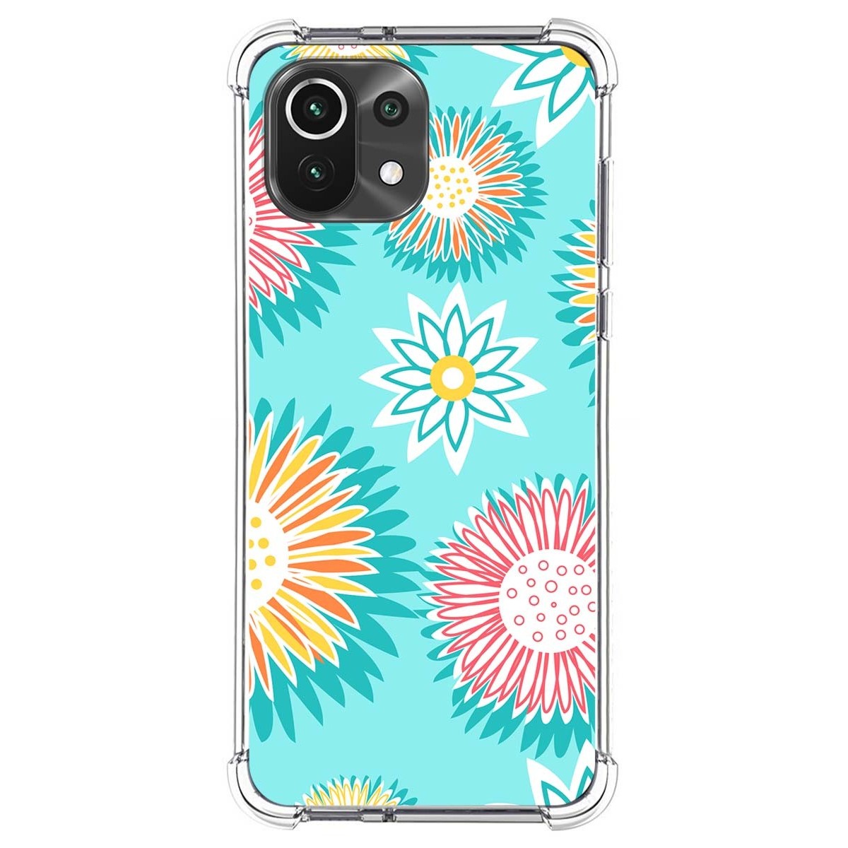Funda Silicona Antigolpes para Xiaomi Mi 11 Lite 4G / 5G / 5G NE diseño Flores 05 Dibujos