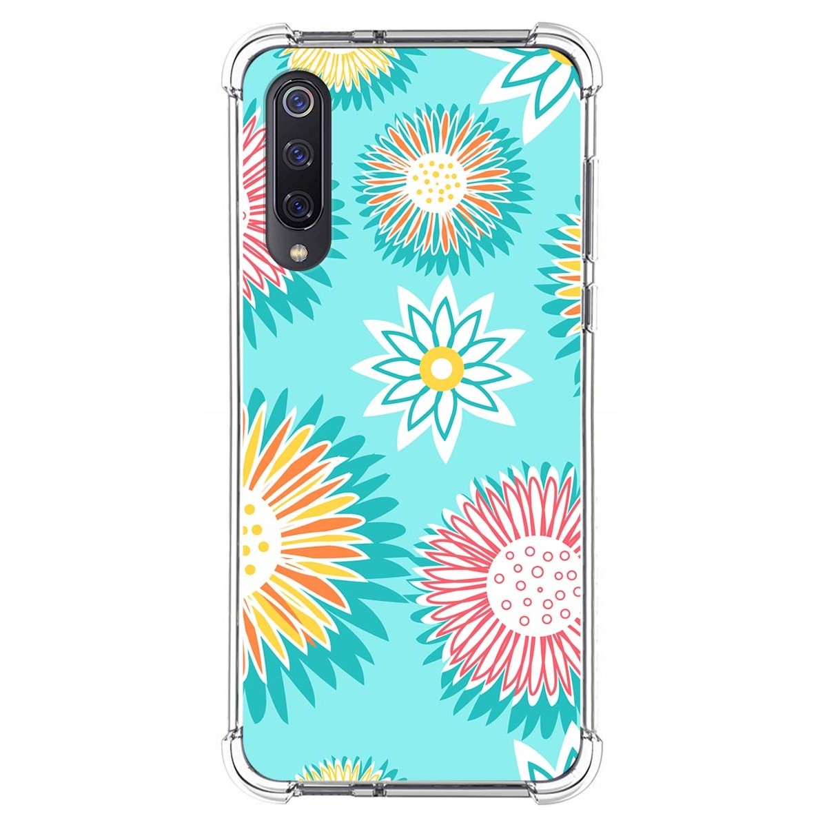 Funda Silicona Antigolpes para Xiaomi Mi 9 diseño Flores 05 Dibujos