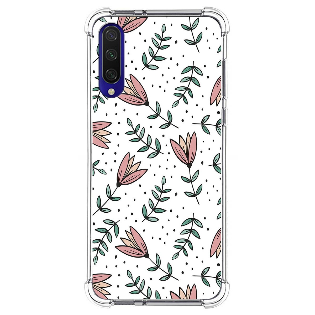 Funda Silicona Antigolpes para Xiaomi Mi 9 Lite diseño Flores 01 Dibujos