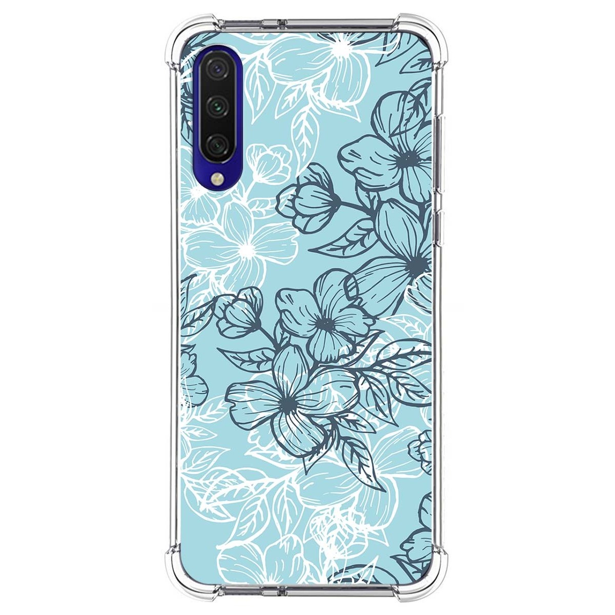 Funda Silicona Antigolpes para Xiaomi Mi 9 Lite diseño Flores 03 Dibujos