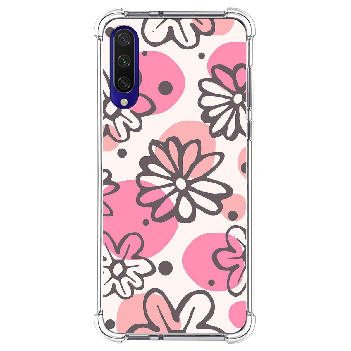 Funda Silicona Antigolpes para Xiaomi Mi 9 Lite diseño Flores 09 Dibujos