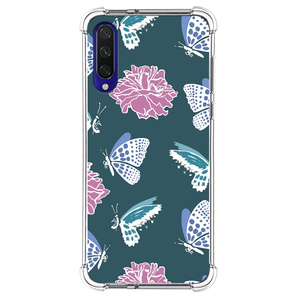 Funda Silicona Antigolpes para Xiaomi Mi 9 Lite diseño Flores 10 Dibujos