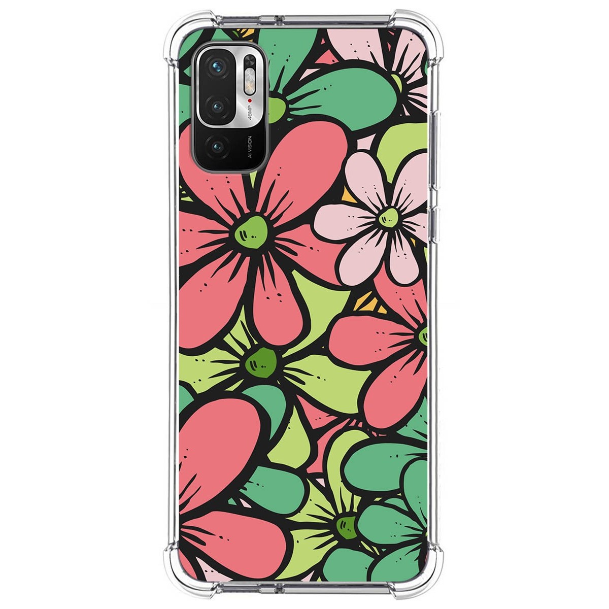 Funda Silicona Antigolpes para Xiaomi Redmi Note 10 5G / POCO M3 Pro 5G diseño Flores 02 Dibujos