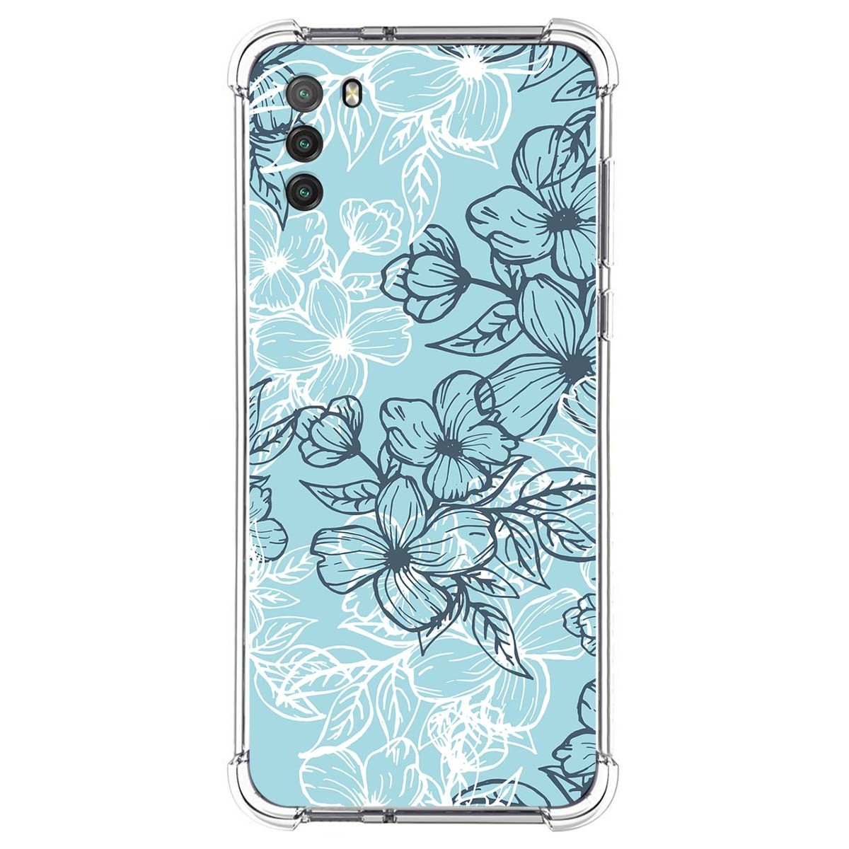 Funda Silicona Antigolpes para Xiaomi POCO M3 / Redmi 9T diseño Flores 03 Dibujos