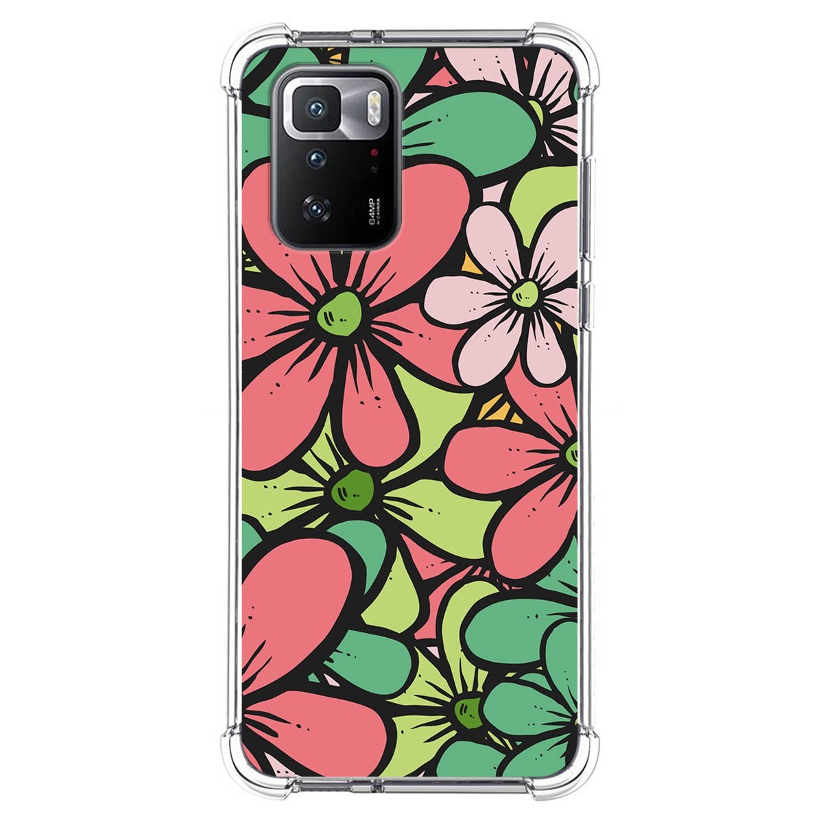 Funda Silicona Antigolpes para Xiaomi POCO X3 GT 5G diseño Flores 02 Dibujos