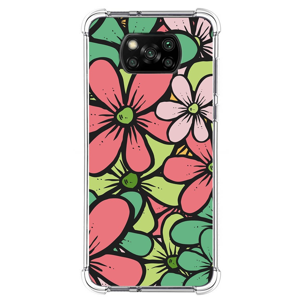 Funda Silicona Antigolpes para Xiaomi POCO X3 NFC / X3 Pro diseño Flores 02 Dibujos