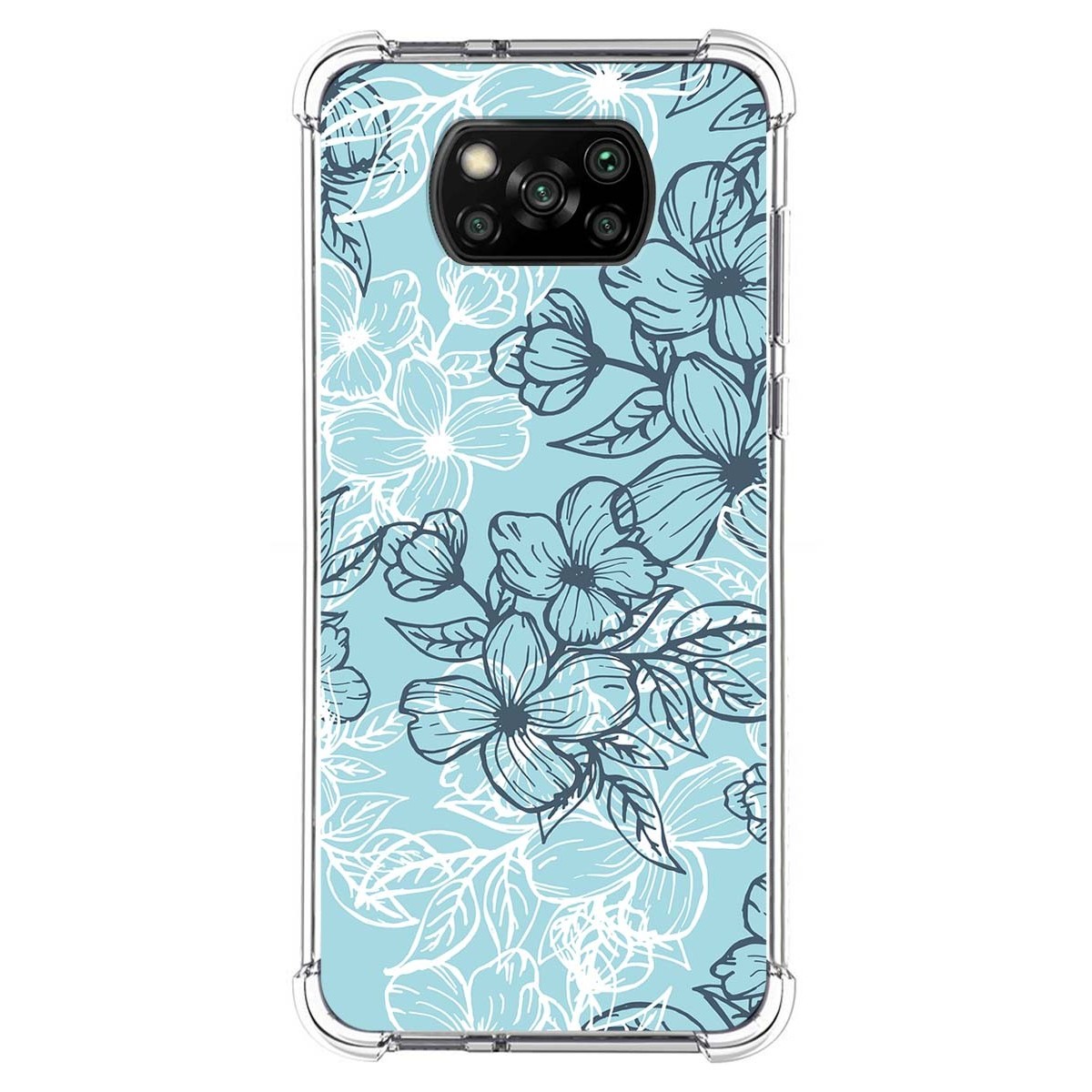 Funda Silicona Antigolpes para Xiaomi POCO X3 NFC / X3 Pro diseño Flores 03 Dibujos