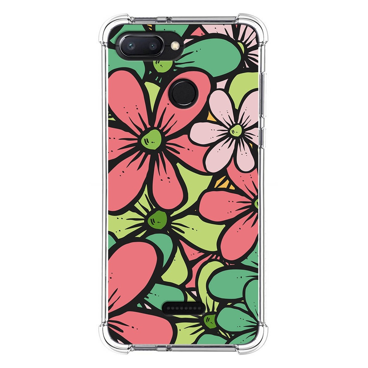 Funda Silicona Antigolpes para Xiaomi Redmi 6 diseño Flores 02 Dibujos