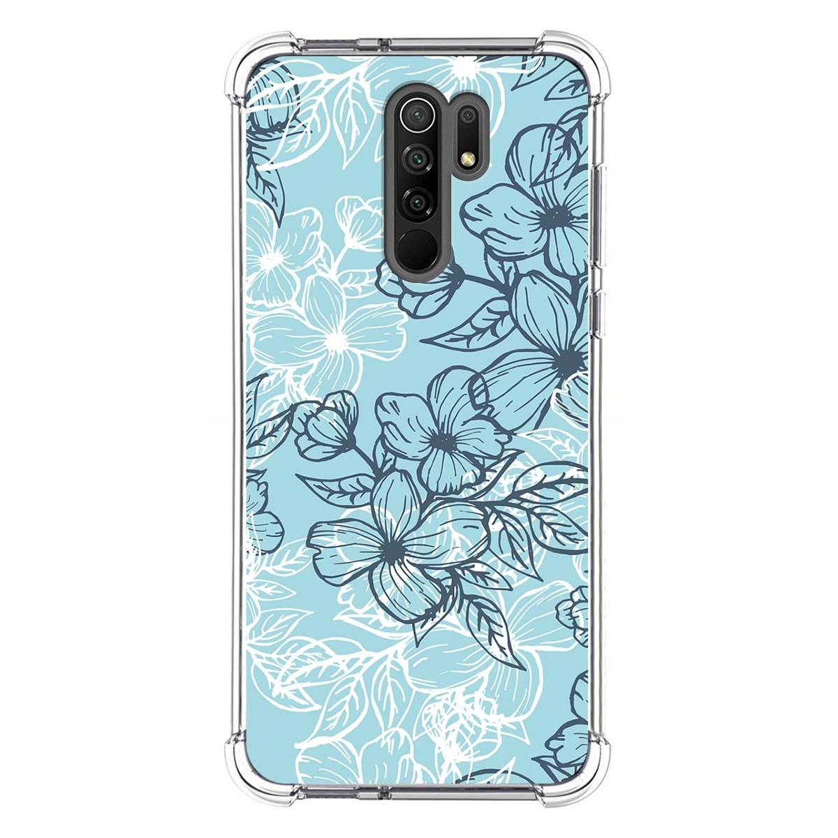Funda Silicona Antigolpes para Xiaomi Redmi 9 diseño Flores 03 Dibujos