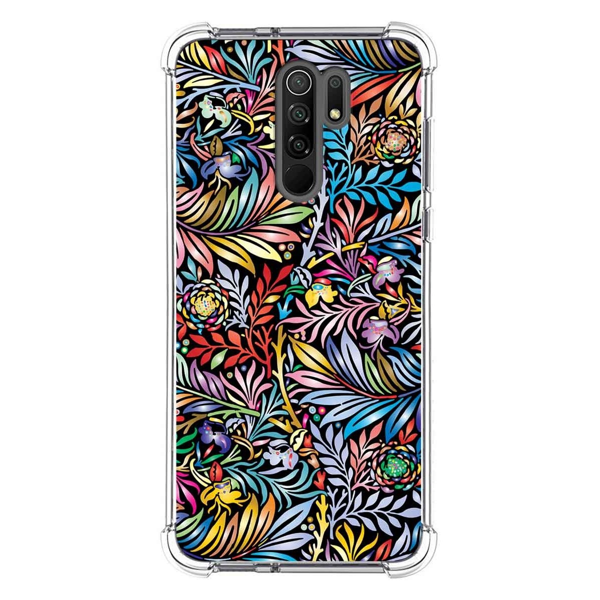 Funda Silicona Antigolpes para Xiaomi Redmi 9 diseño Flores 04 Dibujos