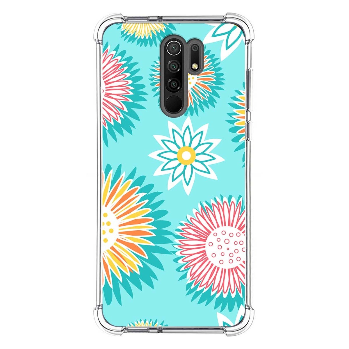 Funda Silicona Antigolpes para Xiaomi Redmi 9 diseño Flores 05 Dibujos