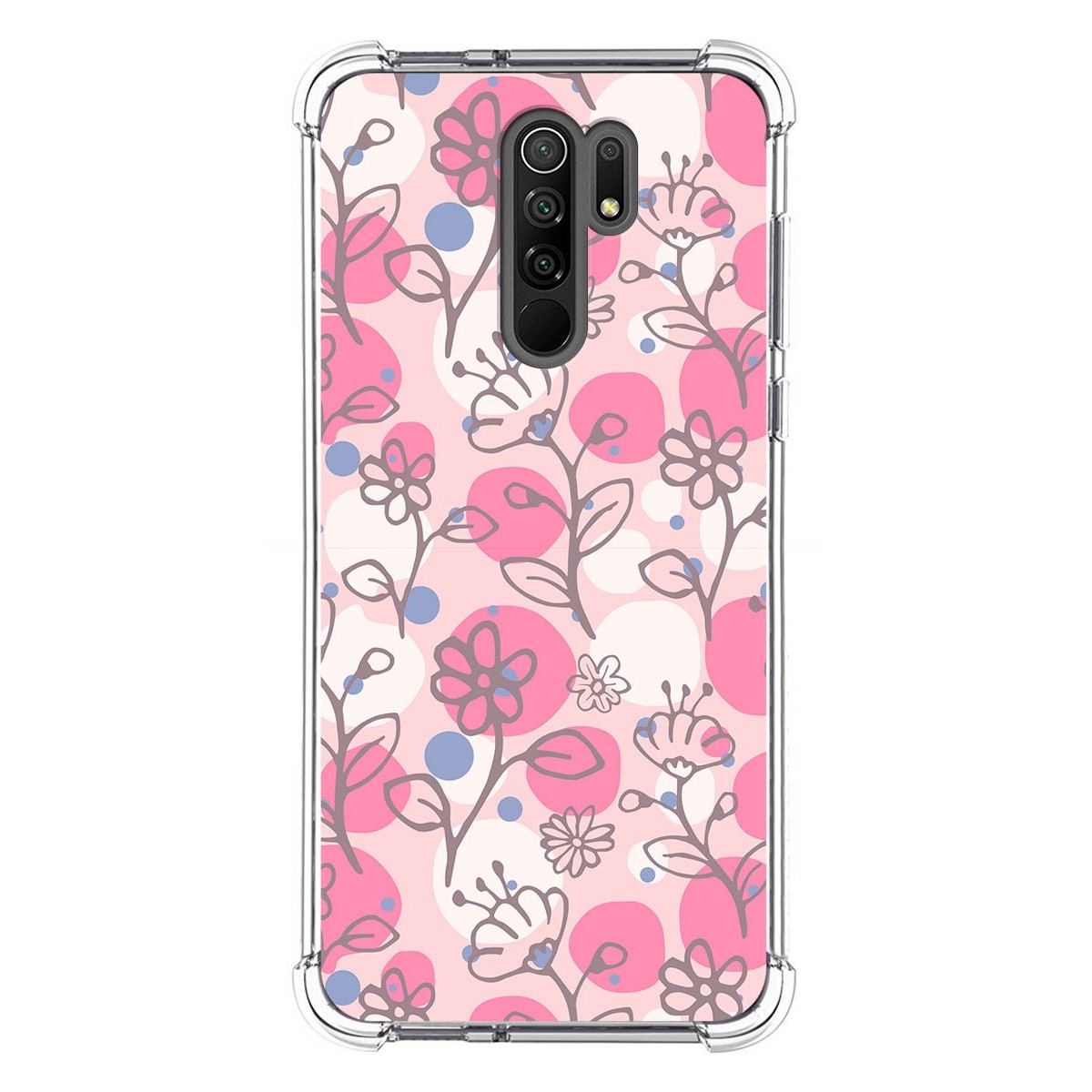 Funda Silicona Antigolpes para Xiaomi Redmi 9 diseño Flores 07 Dibujos