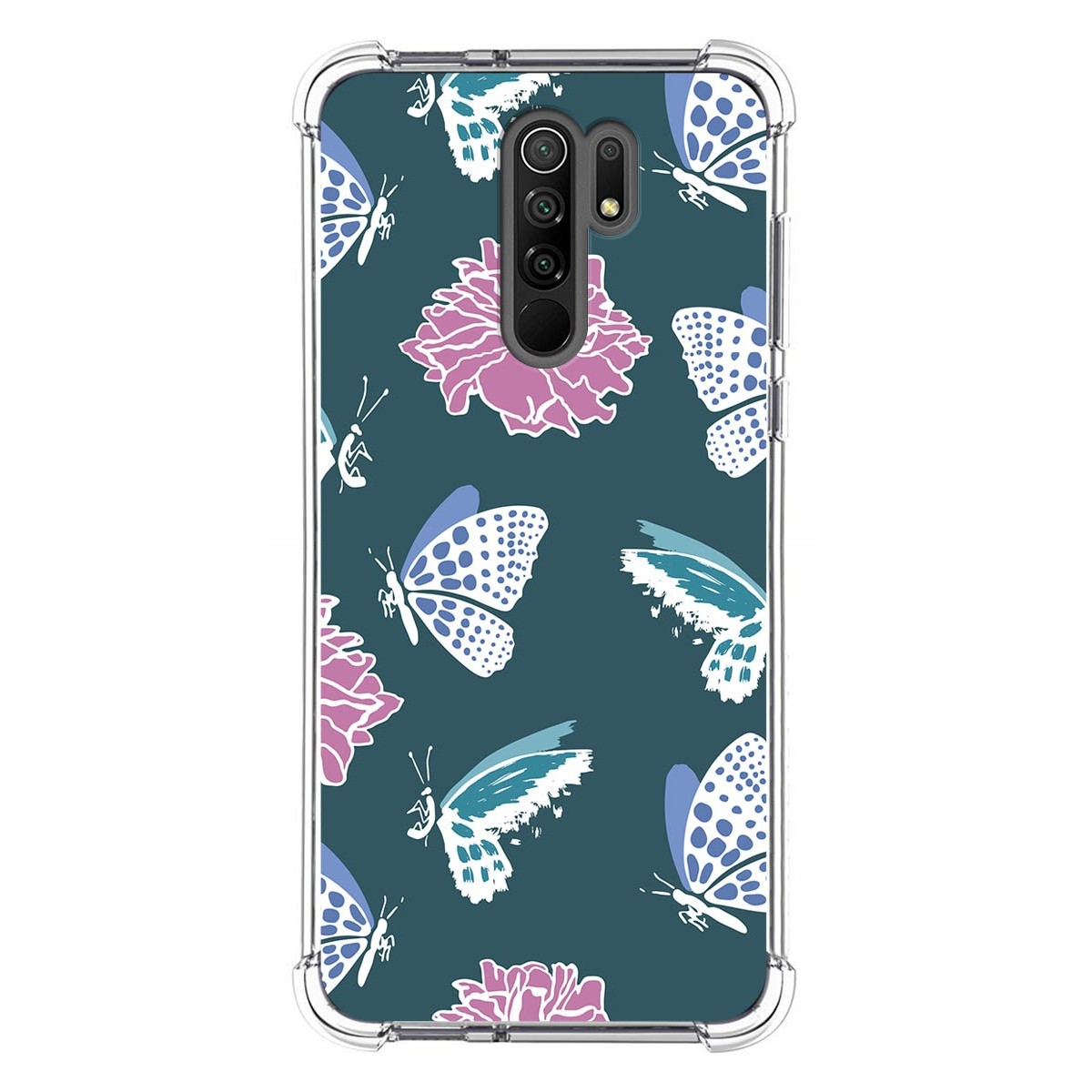 Funda Silicona Antigolpes para Xiaomi Redmi 9 diseño Flores 10 Dibujos