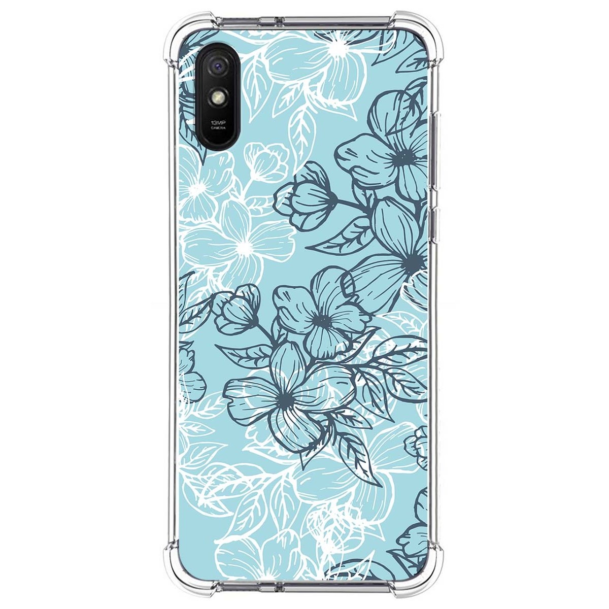 Funda Silicona Antigolpes para Xiaomi Redmi 9A / 9AT diseño Flores 03 Dibujos