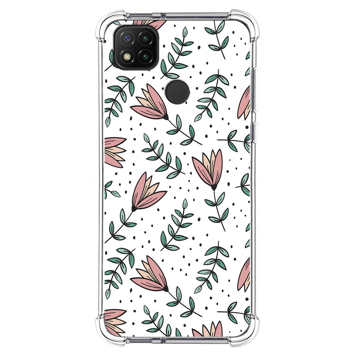 Funda Silicona Antigolpes para Xiaomi Redmi 9C diseño Flores 01 Dibujos
