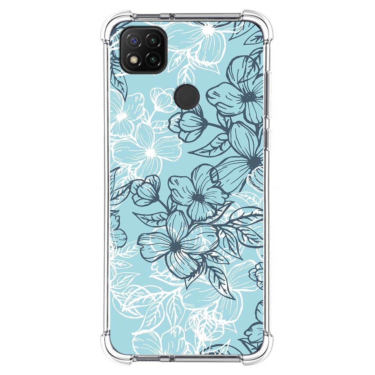 Funda Silicona Antigolpes para Xiaomi Redmi 9C diseño Flores 03 Dibujos