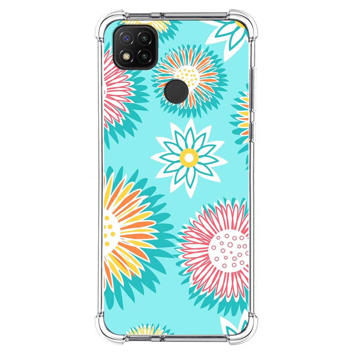 Funda Silicona Antigolpes para Xiaomi Redmi 9C diseño Flores 05 Dibujos