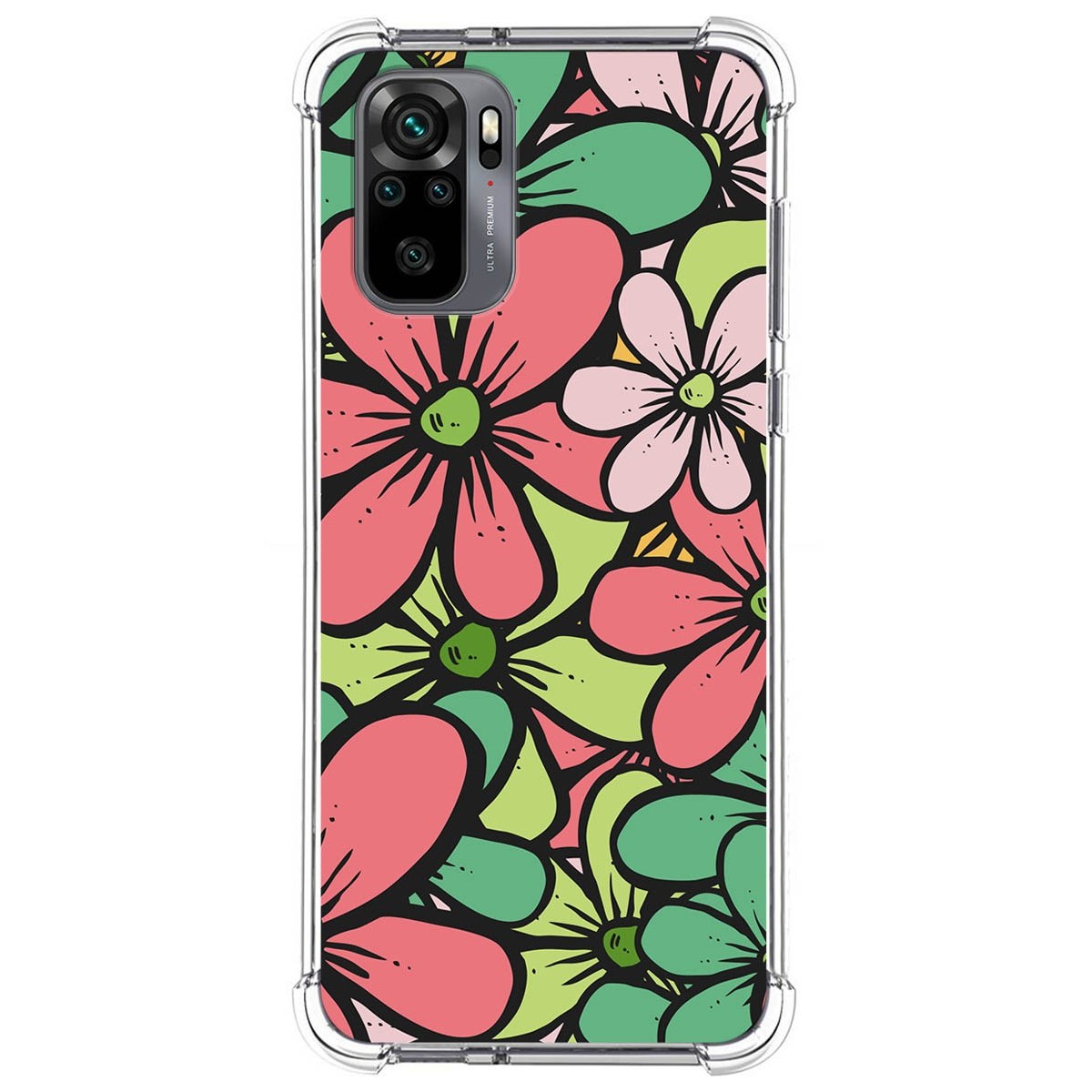 Funda Silicona Antigolpes para Xiaomi Redmi Note 10 / 10S diseño Flores 02 Dibujos