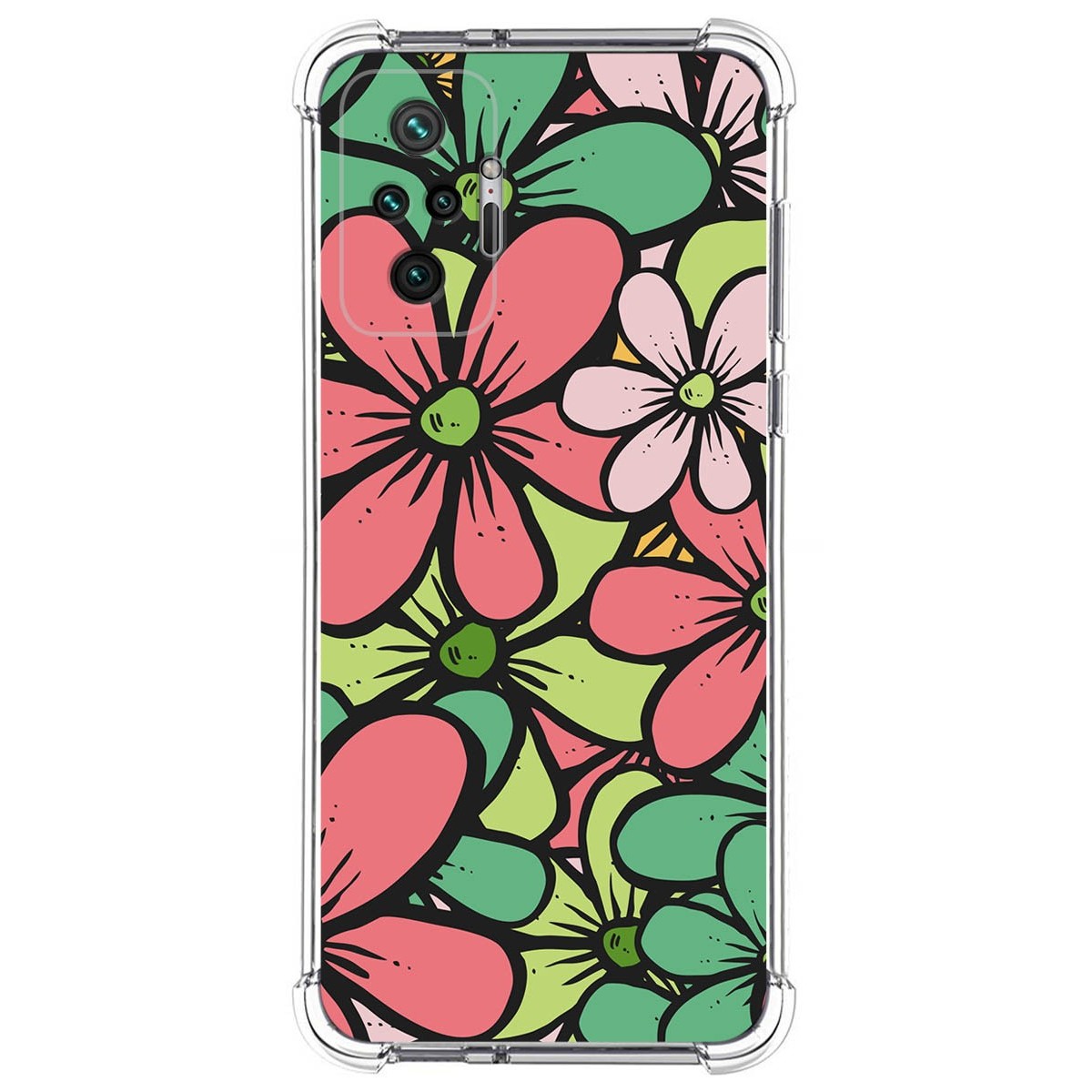 Funda Silicona Antigolpes para Xiaomi Redmi Note 10 Pro diseño Flores 02 Dibujos
