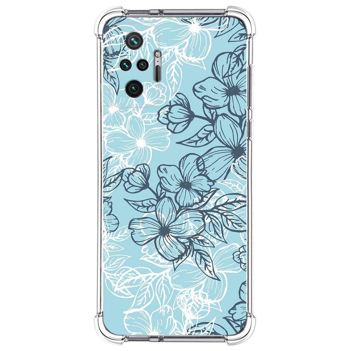 Funda Silicona Antigolpes para Xiaomi Redmi Note 10 Pro diseño Flores 03 Dibujos
