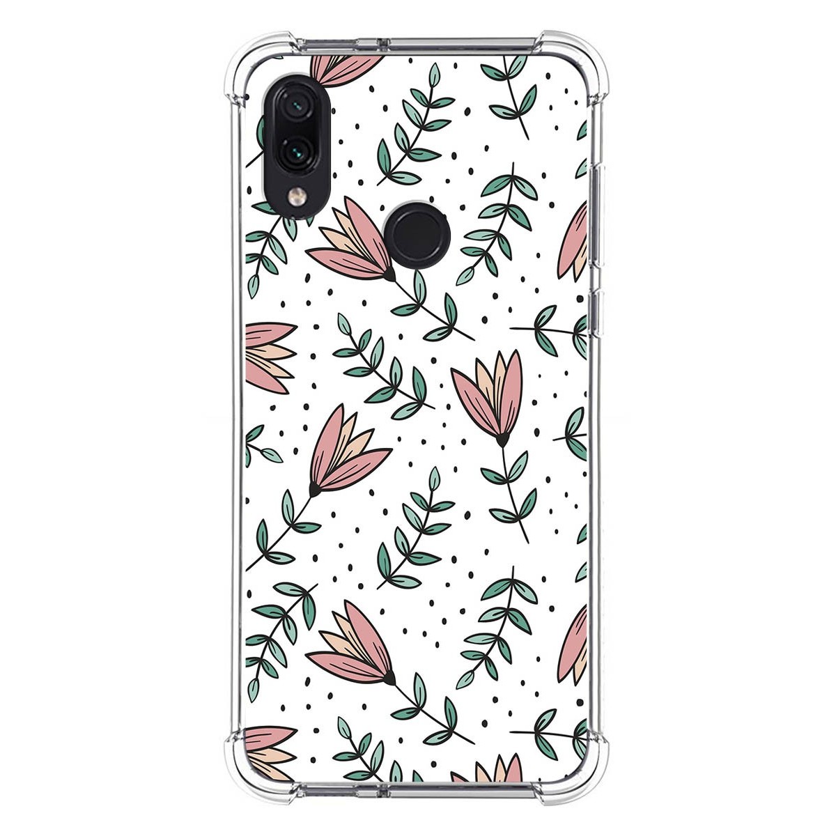 Funda Silicona Antigolpes para Xiaomi Redmi Note 7 diseño Flores 01 Dibujos