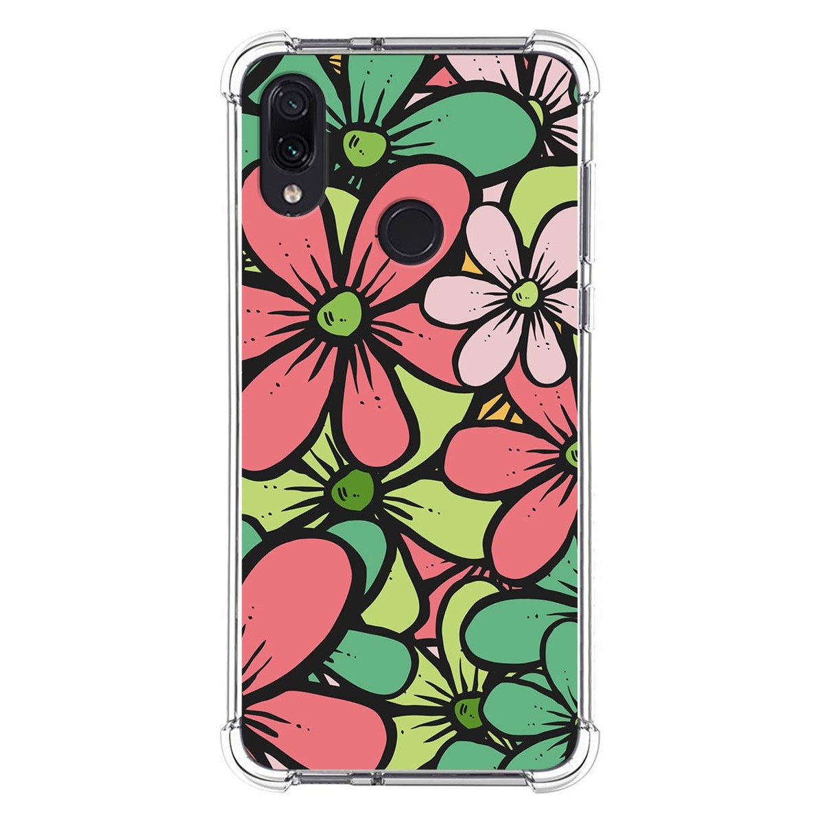 Funda Silicona Antigolpes para Xiaomi Redmi Note 7 diseño Flores 02 Dibujos