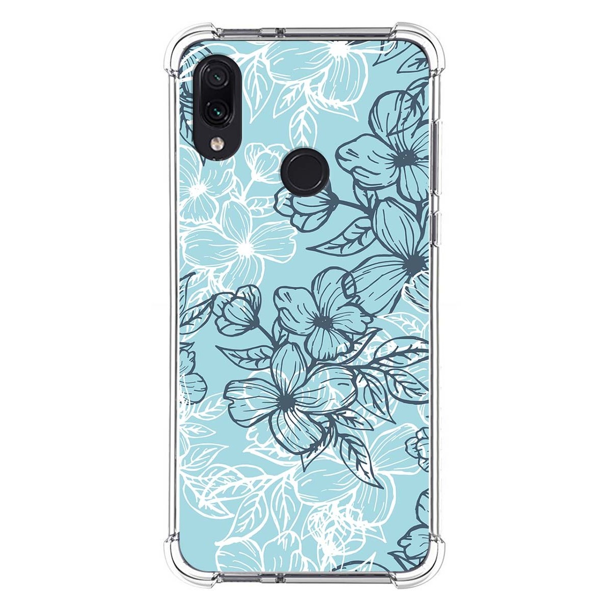 Funda Silicona Antigolpes para Xiaomi Redmi Note 7 diseño Flores 03 Dibujos