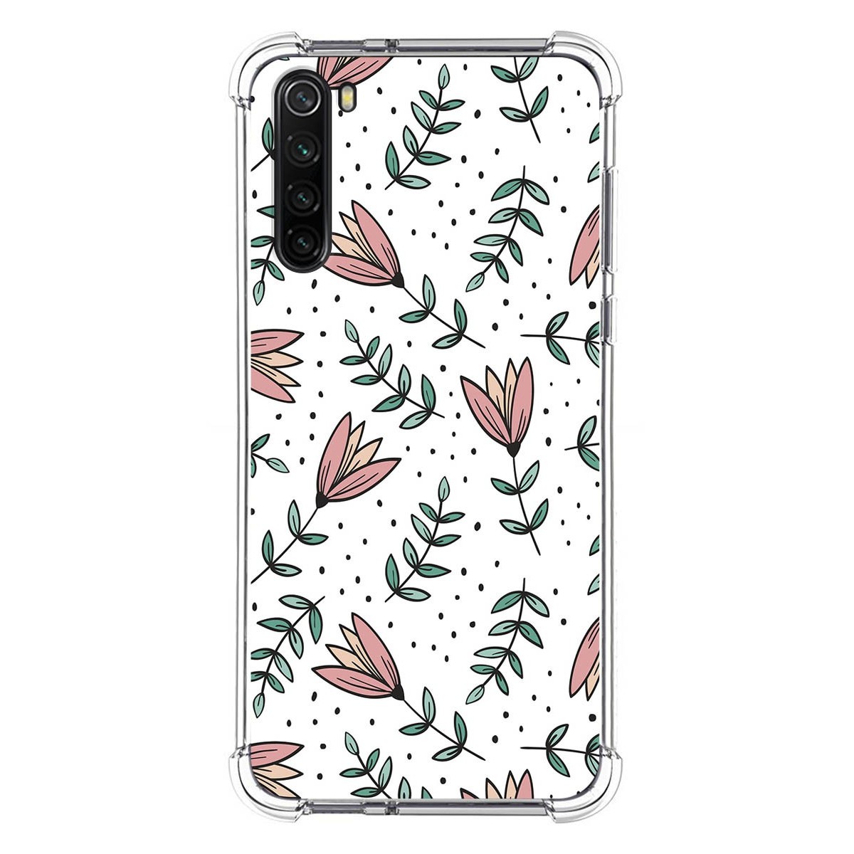 Funda Silicona Antigolpes para Xiaomi Redmi Note 8 (2019/2021) diseño Flores 01 Dibujos