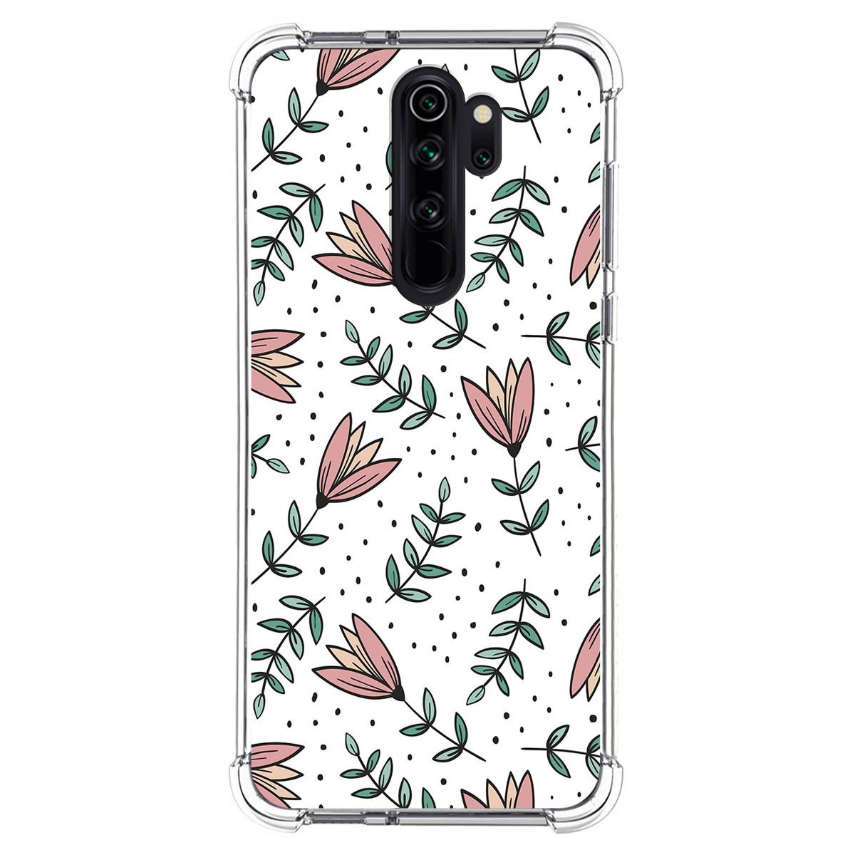 Funda Silicona Antigolpes para Xiaomi Redmi Note 8 Pro diseño Flores 01 Dibujos
