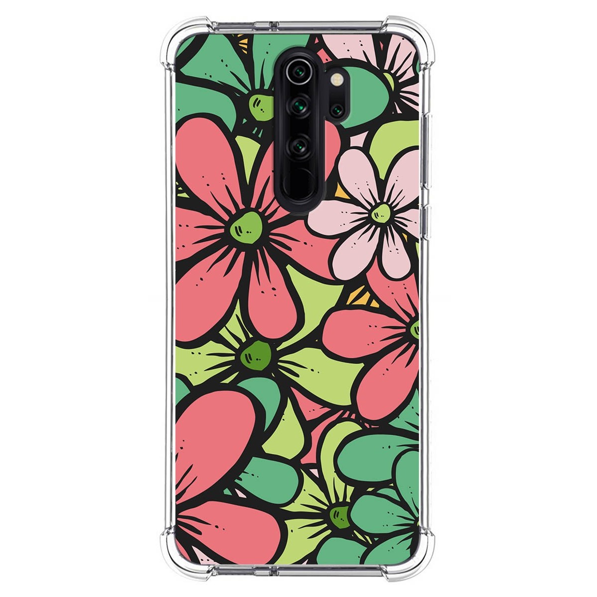 Funda Silicona Antigolpes para Xiaomi Redmi Note 8 Pro diseño Flores 02 Dibujos