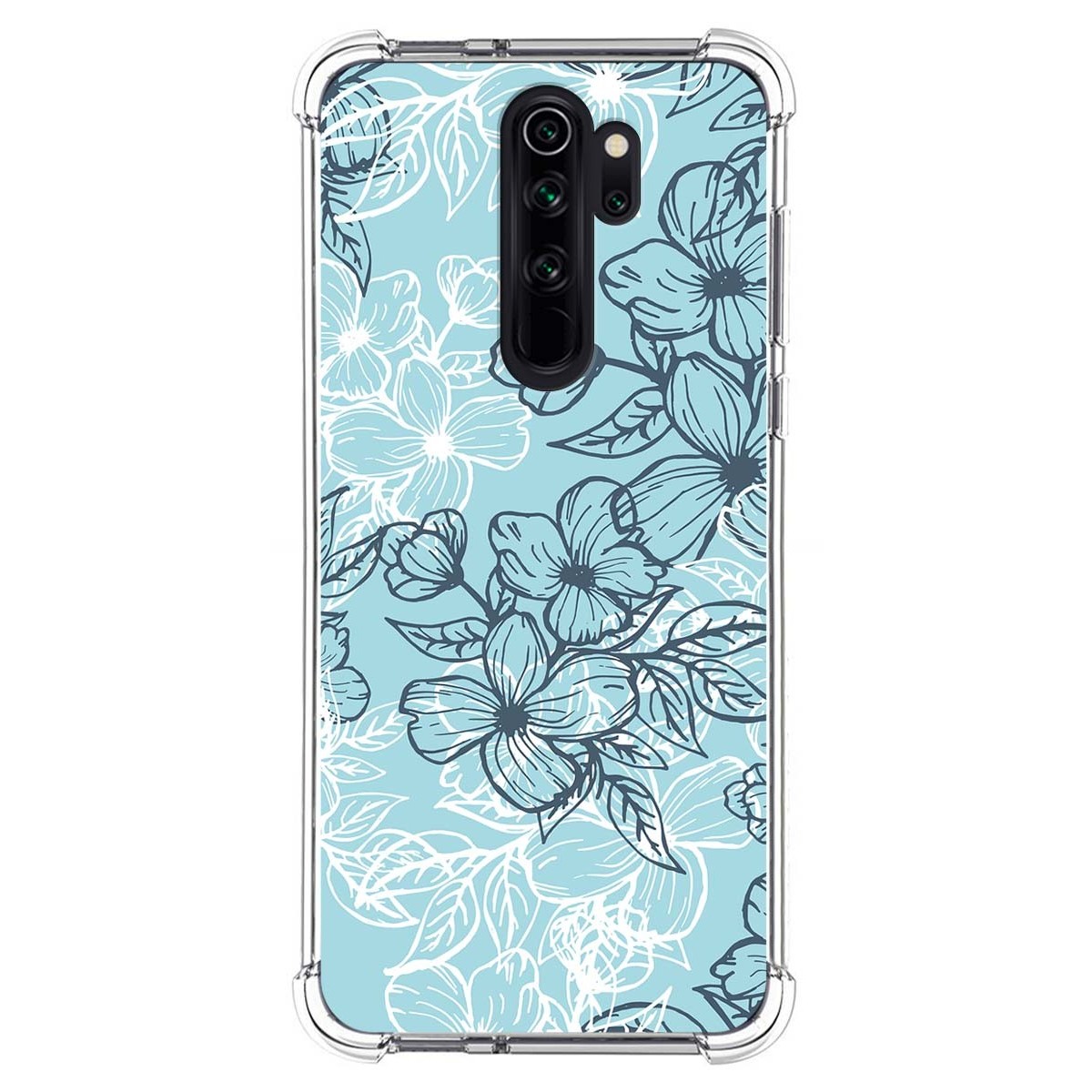 Funda Silicona Antigolpes para Xiaomi Redmi Note 8 Pro diseño Flores 03 Dibujos