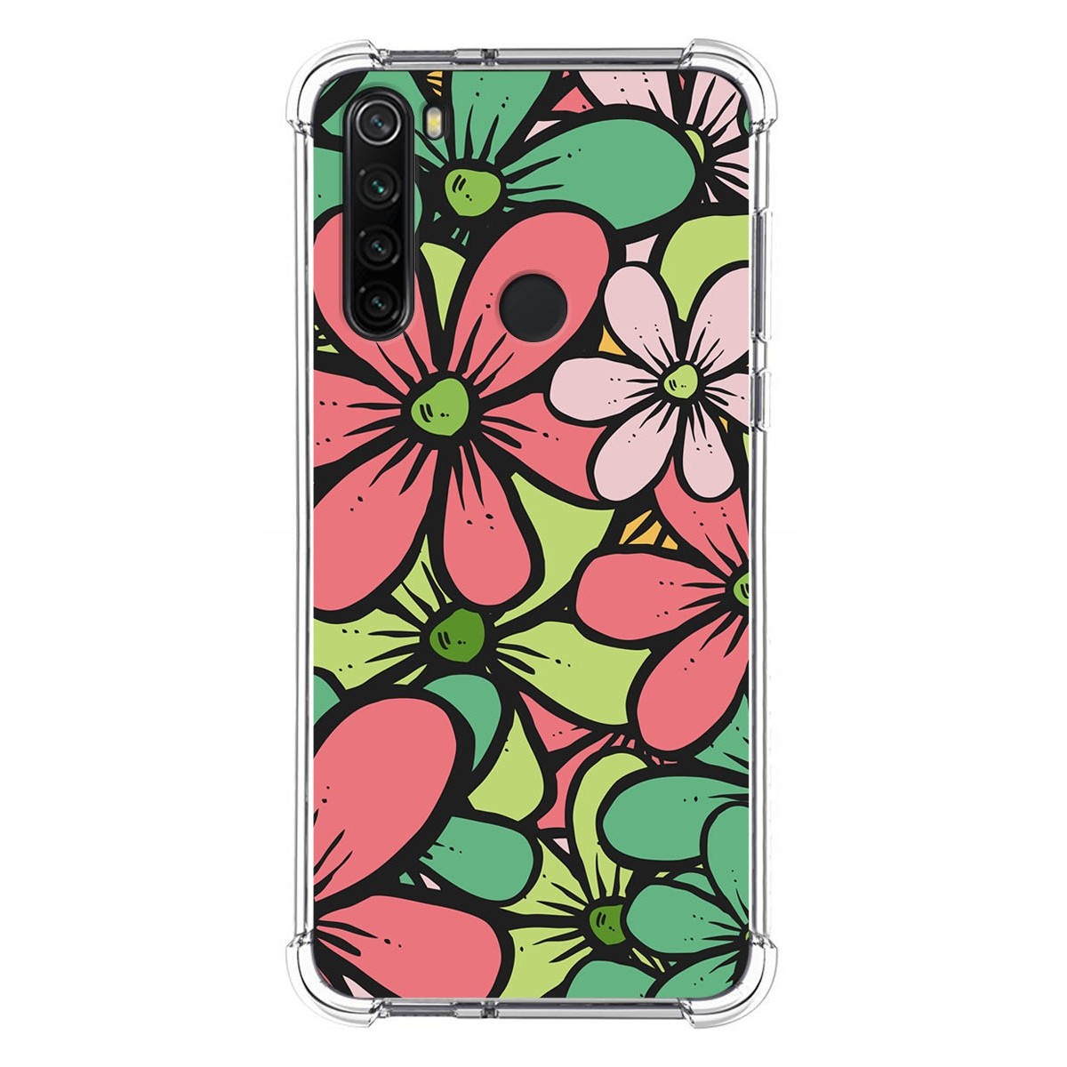 Funda Silicona Antigolpes para Xiaomi Redmi Note 8T diseño Flores 02 Dibujos