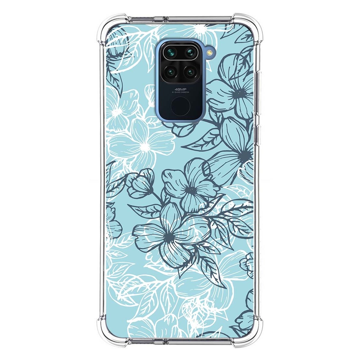 Funda Silicona Antigolpes para Xiaomi Redmi Note 9 diseño Flores 03 Dibujos