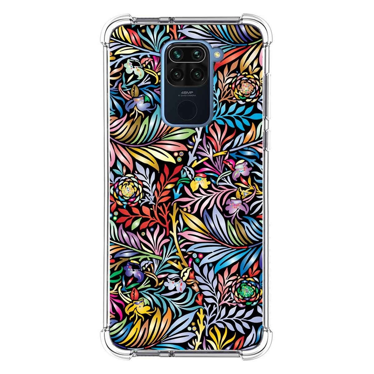 Funda Silicona Antigolpes para Xiaomi Redmi Note 9 diseño Flores 04 Dibujos