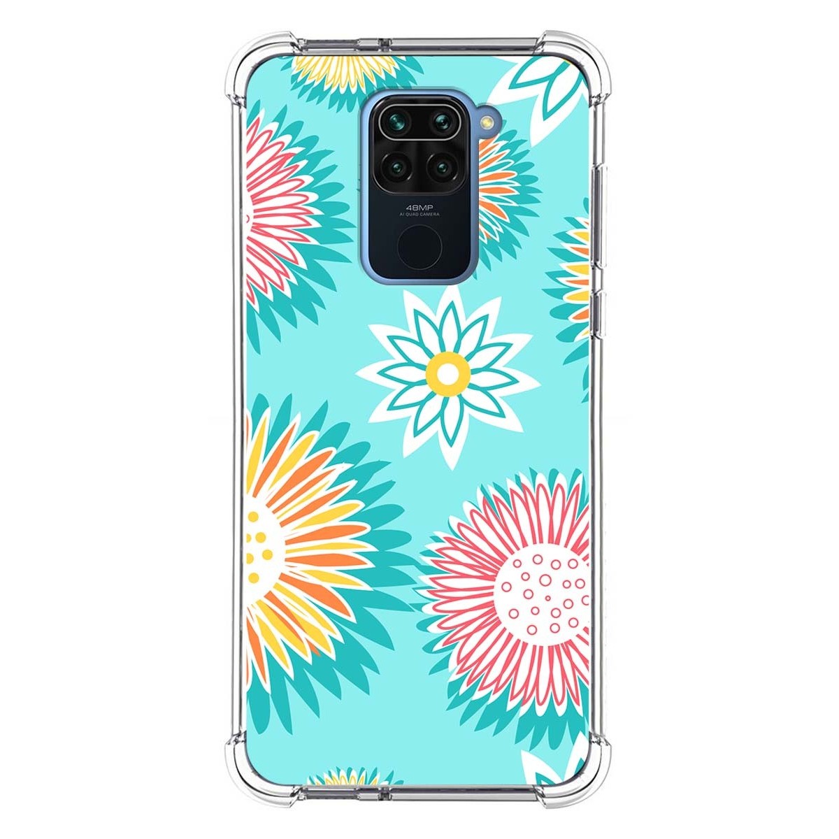 Funda Silicona Antigolpes para Xiaomi Redmi Note 9 diseño Flores 05 Dibujos
