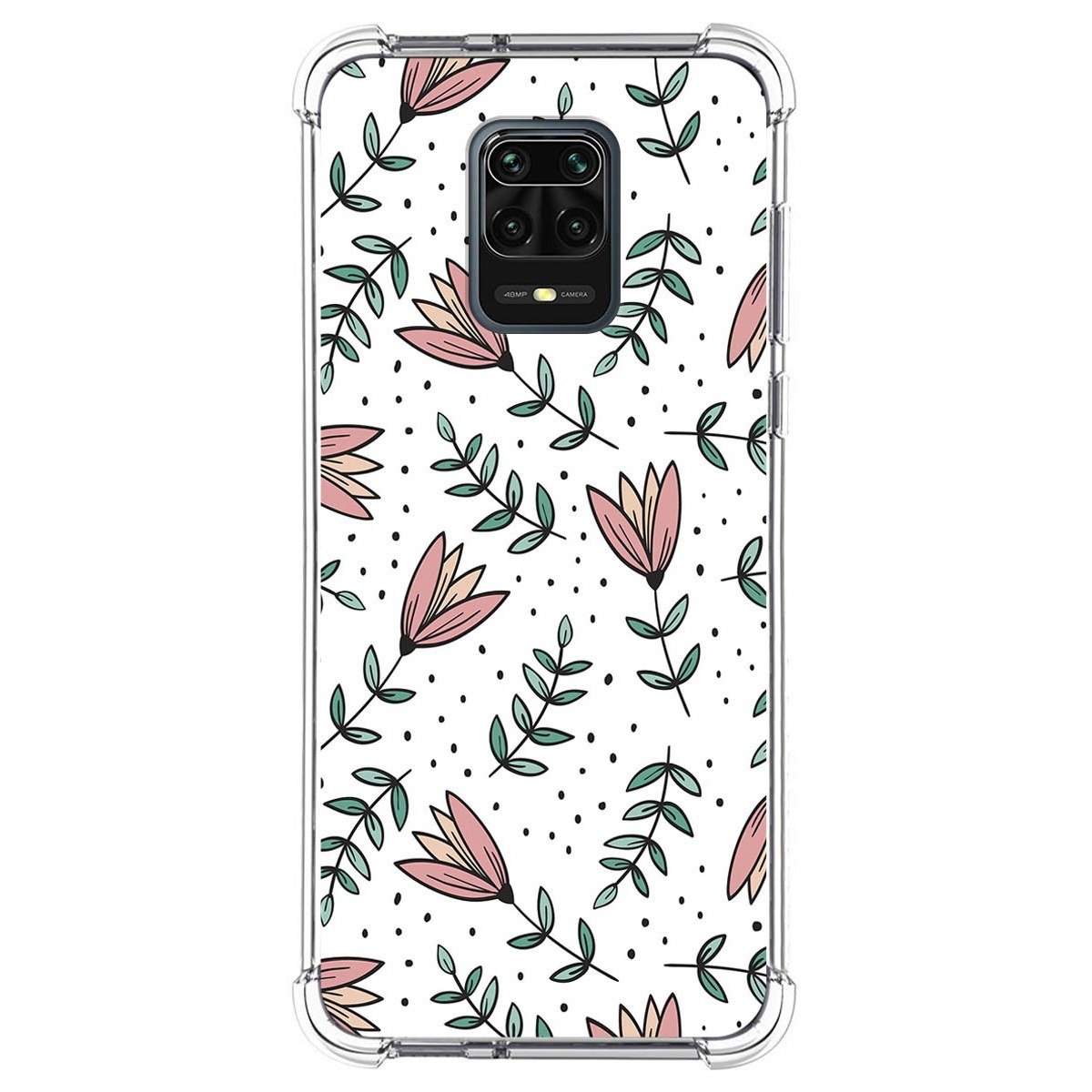 Funda Silicona Antigolpes para Xiaomi Redmi Note 9S / Note 9 Pro diseño Flores 01 Dibujos