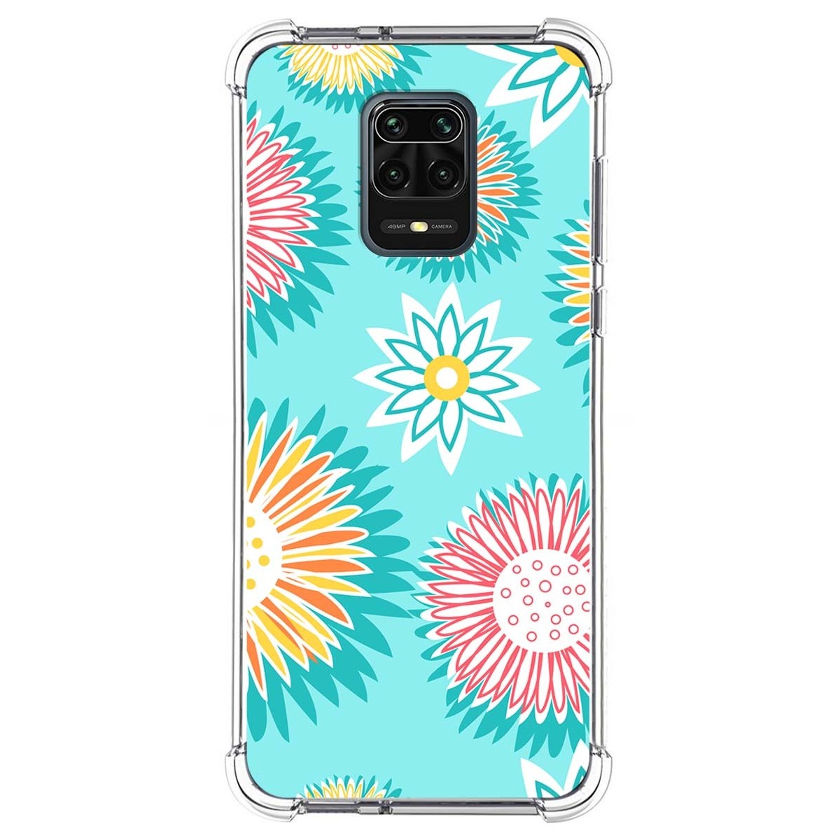 Funda Silicona Antigolpes para Xiaomi Redmi Note 9S / Note 9 Pro diseño Flores 05 Dibujos