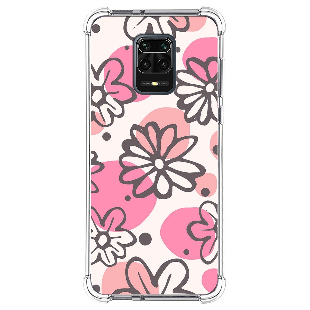 Funda Silicona Antigolpes para Xiaomi Redmi Note 9S / Note 9 Pro diseño Flores 09 Dibujos
