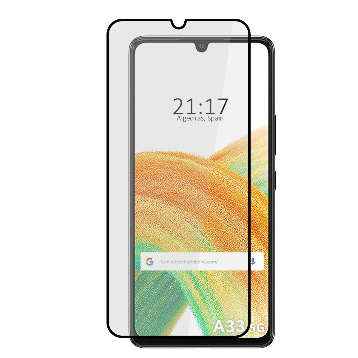 Protector Cristal Templado Completo 5D Full Glue Negro para Samsung Galaxy A33 5G Vidrio